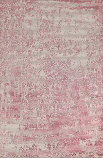 Striped Pink Abstract Modern Area Rug 6x10