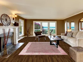 Striped Pink Abstract Modern Area Rug 7x9