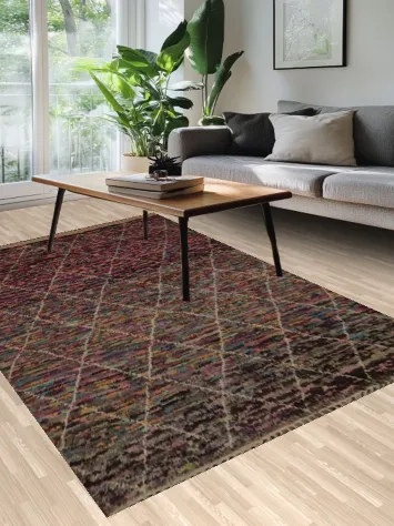 Colorful Moroccan Area Rug 6x10 with Geometric Design