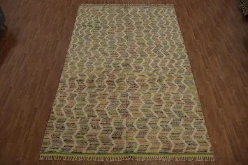 Intricate Zigzag Pattern Moroccan Large Rug 9x15 in Earthy Tones