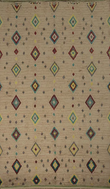 Intricate Diamonds Moroccan Large Rug 12x19 for Contemporary Homes