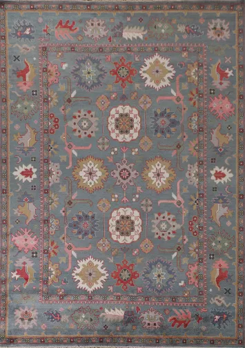All-Over Floral Oushak Indian Area Rug 9x12