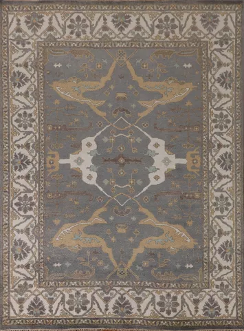 Gray Wool Oushak Indian Area Rug 8x10