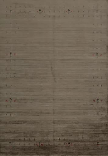 Neutral Design Gabbeh Area Rug 8x10 in Earth Tones for Elegance