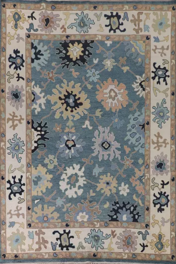 Floral Blue Oushak Oriental Area Rug 9x12