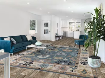 Floral Blue Oushak Oriental Area Rug 9x12