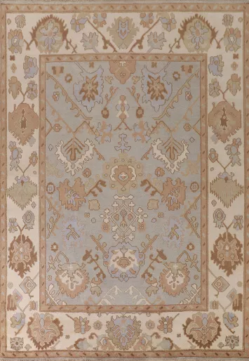 Handmade Gray Oushak Indian Area Rug 9x12