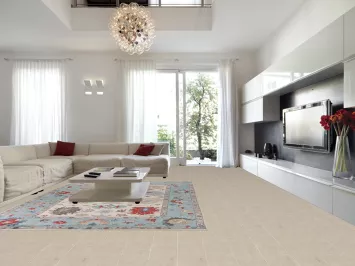 Ivory & Blue Oushak Indian Large Rug 10x14