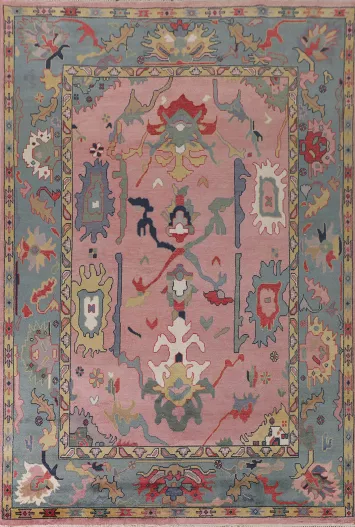 Handmade Pink Oushak Oriental Area Rug 9x12