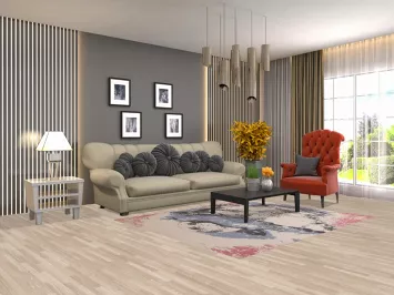 Nature Print Ivory Abstract Modern Rug 5x7