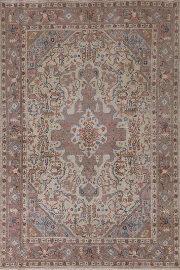 Distressed Tabriz Persian Area Rug 7x9