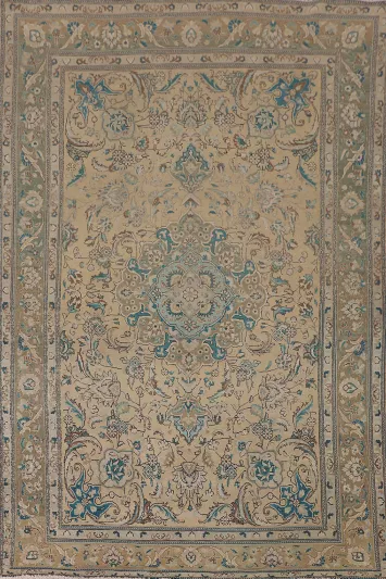 Distressed Tabriz Persian Area Rug 7x10
