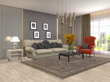 Gray Floral Tabriz Persian Area Rug 7x10