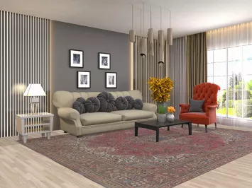 Pink Floral Tabriz Persian Area Rug 8x11