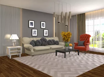 Chevron Style Modern Indian Area Rug 8x10