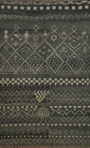 Intricate Pattern Moroccan Large Area Rug 9x13 Tribal Inspiration