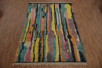 Colorful Art Deco Moroccan Area Rug 9x13 for Modern Homes