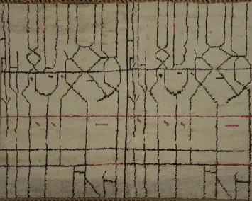 Artistically Moroccan Area Rug 6x8 with Unique Line Art Patterns