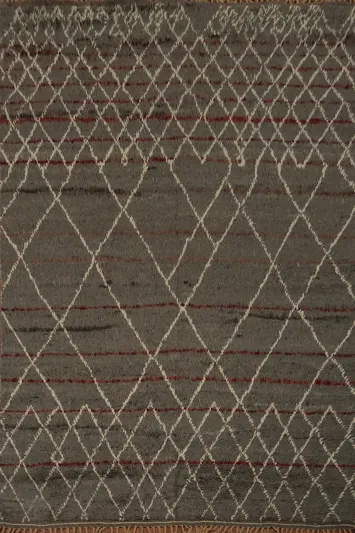 Stylish Moroccan Area Rug 8x11 with Subtle Lattice Detailing