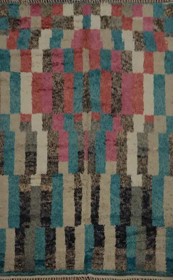 Dynamic Geometric Moroccan Area Rug 8x11 with Rich, Bold Colors