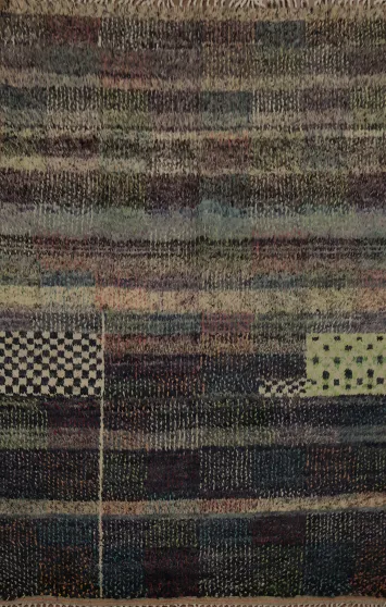 Checkered Plush Moroccan Pakistan Area Rug 8x11