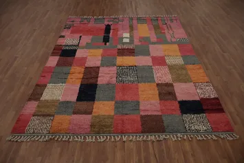 Artistic Rectangles Moroccan Area Rug 8x10 for Creative Interiors