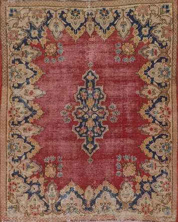 Distressed Pink Kerman Persian Rug 4x5