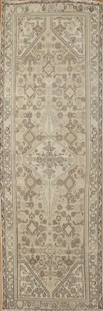 Vintage Hamedan Persian Runner Rug 3x10