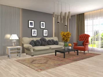 Vintage Wool Ardebil Persian Area Rug 5x11