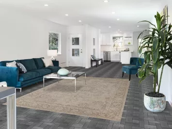 Distressed Wool Tabriz Persian Area Rug 7x10