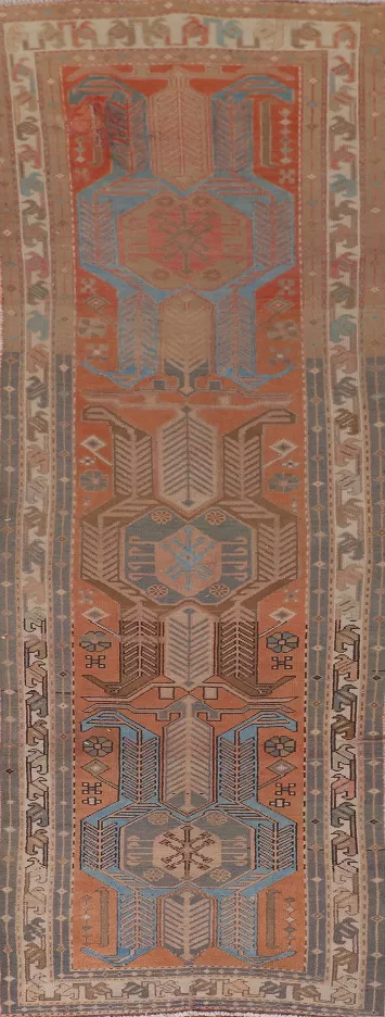 Handmade Tribal Ardebil Persian Runner Rug 3x10