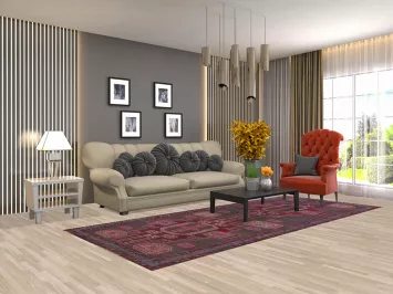 Over-Dyed Meshkin Persian Runner Rug 4x10