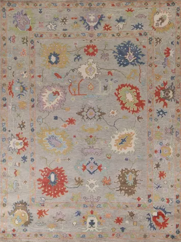 Handmade Floral Oushak Living Room Rug 8x10