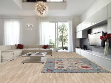 Ivory Floral Oushak Living Room Rug 9x12