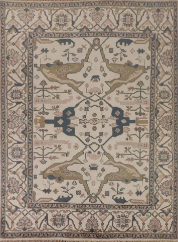 All-Over Ivory Oushak Oriental Area Rug 8x10