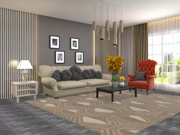 All-Over Geometric Modern Area Rug 8x10