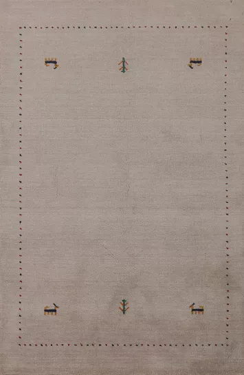 Handmade Wool Gabbeh Oriental Rug 4x6
