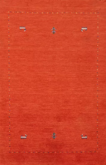 Salmon Tribal Gabbeh Oriental Rug 4x6