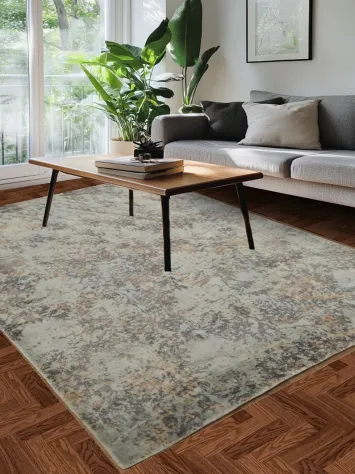 All-Over Abstract Indian Area Rug 7x10