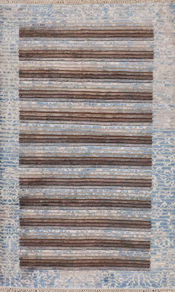 Striped Wool Abstract Modern Rug 3x5