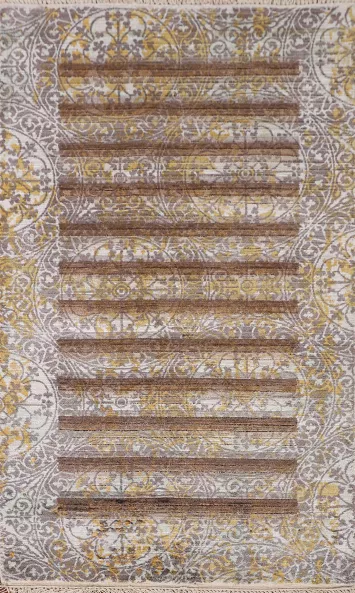 Striped Indo Abstract Oriental Rug 3x5