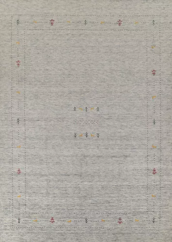 Tribal Ivory Gabbeh Indian Area Rug 9x12