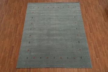 Slate Wool Tribal Gabbeh Indian Area Rug 8x10
