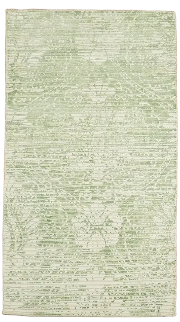 Distressed Design Green and White Rug for Modern Interiors 3x5