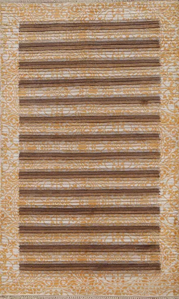 Striped Abstract Modern Oriental Rug 3x5