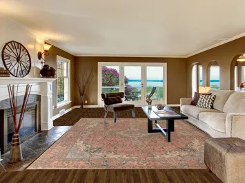 Distressed Wool Tabriz Persian Area Rug 10x13