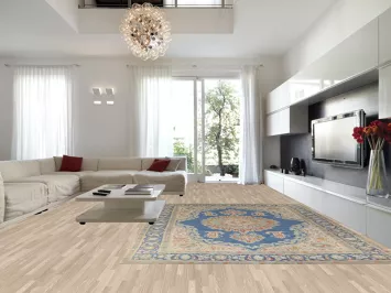 Vintage Blue Tabriz Persian Area Rug 10x13