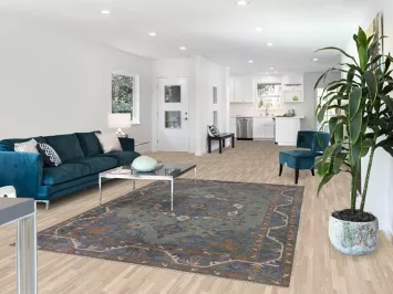 Distressed Over-Dyed Tabriz Persian Area Rug 6x9