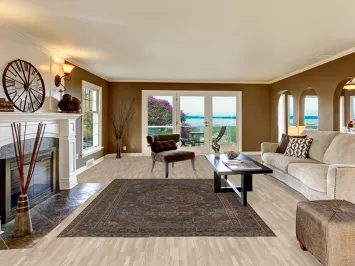 Gray Geometric Tabriz Persian Area Rug 7x10