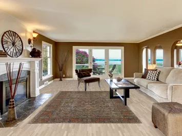 Distressed Over-Dyed Tabriz Persian Area Rug 7x10